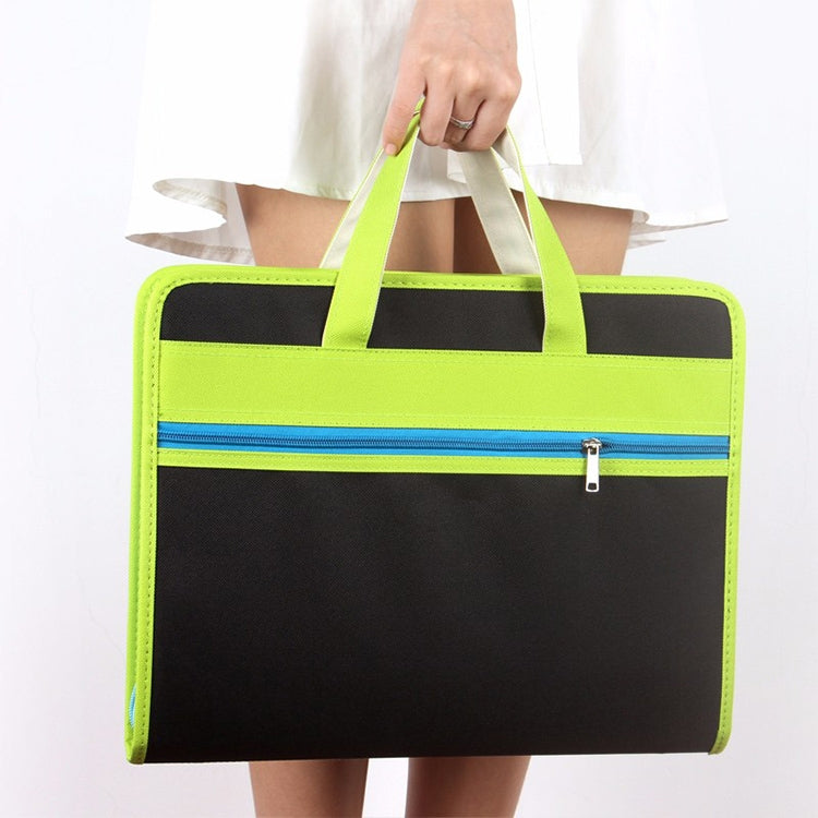 Creative Organ Multi-layer Clip Oxford Cloth A4 Portable Zipper Briefcase