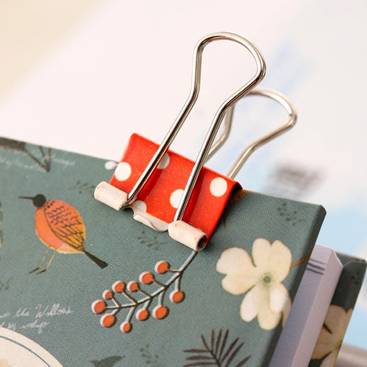 24 PCS 38mm Printed Metal Paper Clip Office School Binding Supplies