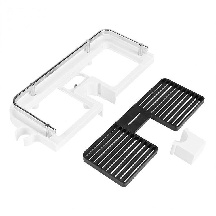 Practical Bathroom Storage Rack Holder Organizer Tray Holder Fit For Shower Rod: 24/25MM In Diameter