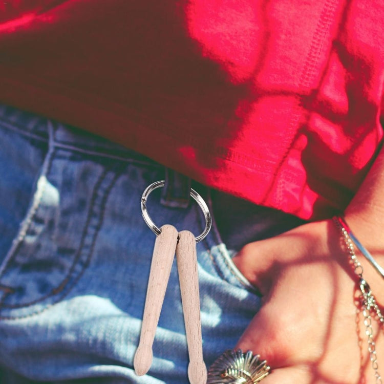 3 PCS Mini Drumsticks Keychain Beech Drum Sticks Percussion Music Gift