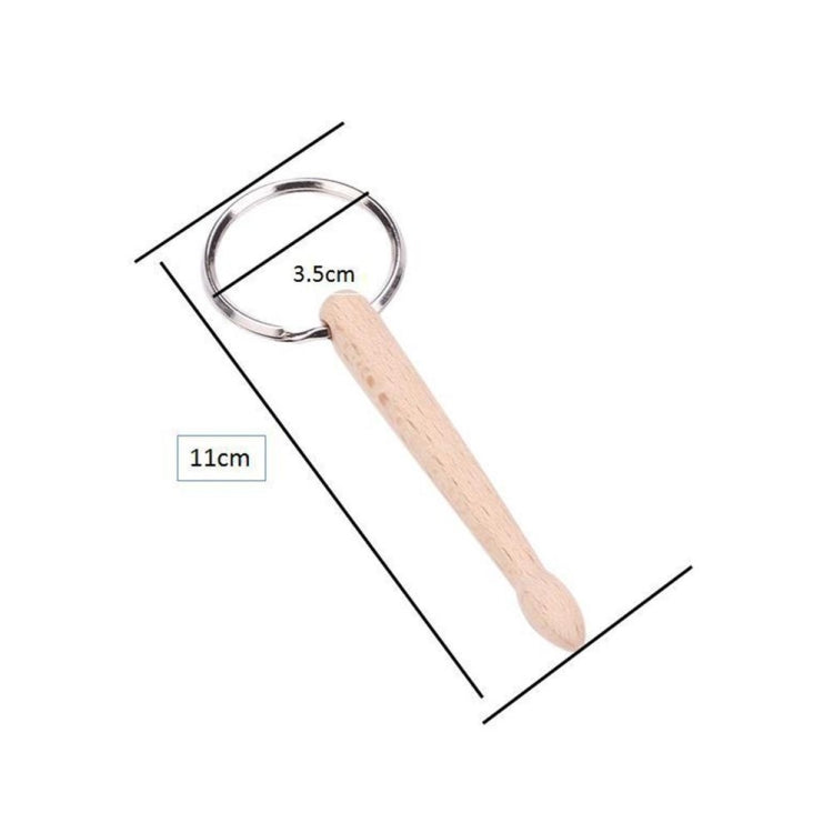 3 PCS Mini Drumsticks Keychain Beech Drum Sticks Percussion Music Gift