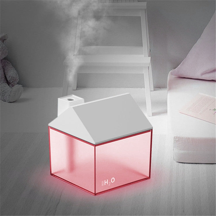 Retro House Indoor Outdoor Air Purifier Desktop Aromatherapy Humidifier with Led Night Light, Style:USB Charging(White)