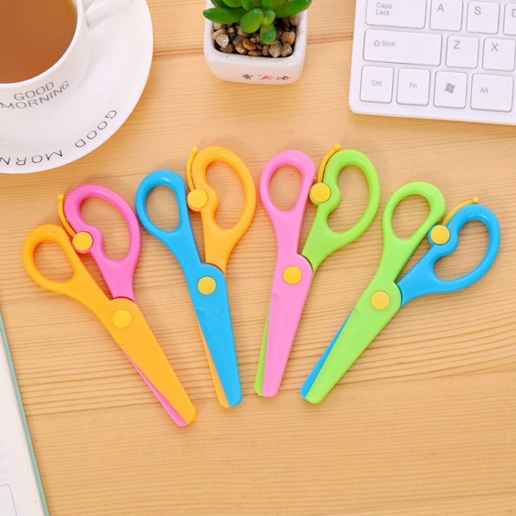 5 PCS 137mm Mini Safety Round Head Plastic Scissors Student Kids Paper Cutting Minions Kindergarten School Supplies