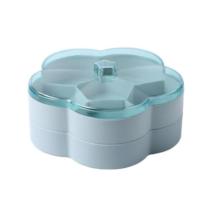 Double Layer Flower-shaped Transparent Wedding Candy Snack Dried Fruit Storage Box