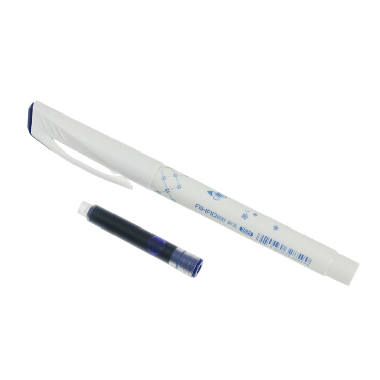 Orchid Porcelain Series Ultra-fine Nib Straight Liquid Erasable Ink Sac Pen Set, Refill Color:Blue(0.5mm)