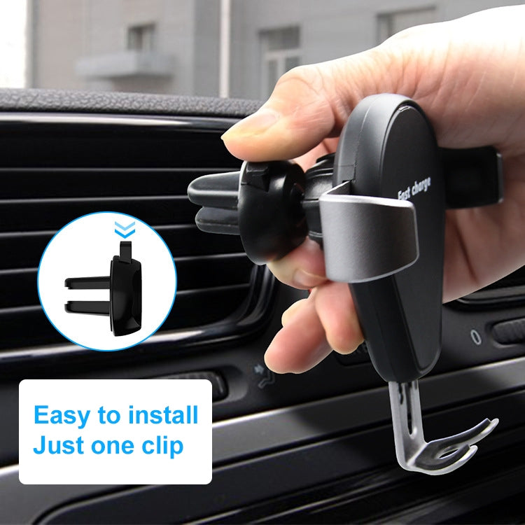 KT-C5 15W Rotatable Car Gravity Wireless Charger Air Outlet Mobile Phone Holder