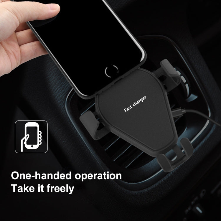 KT-C5 15W Rotatable Car Gravity Wireless Charger Air Outlet Mobile Phone Holder