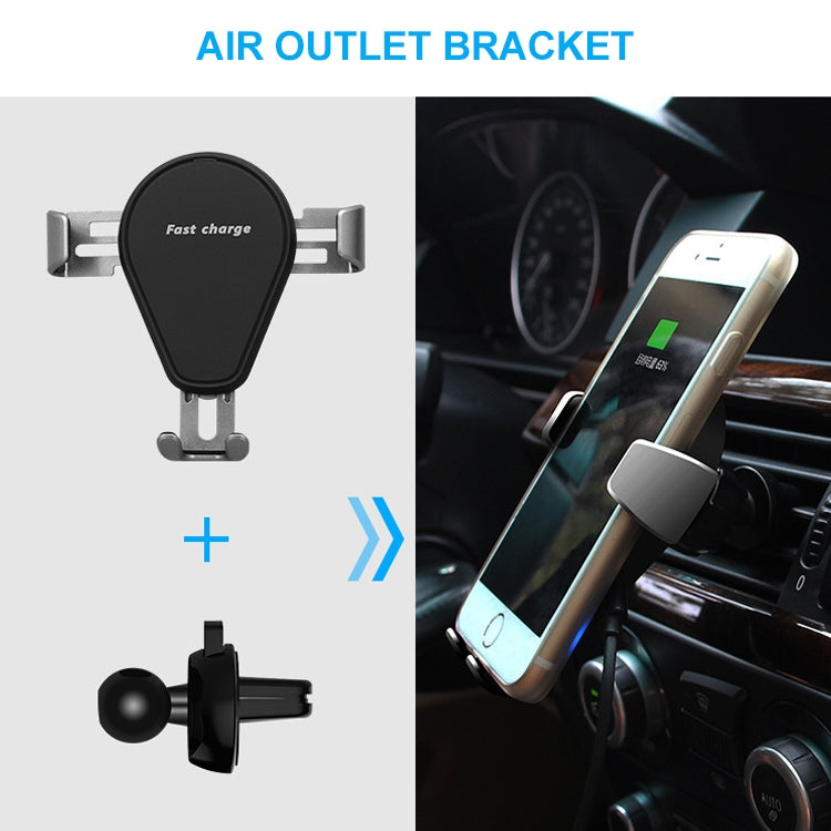 KT-C5 15W Rotatable Car Gravity Wireless Charger Air Outlet Mobile Phone Holder