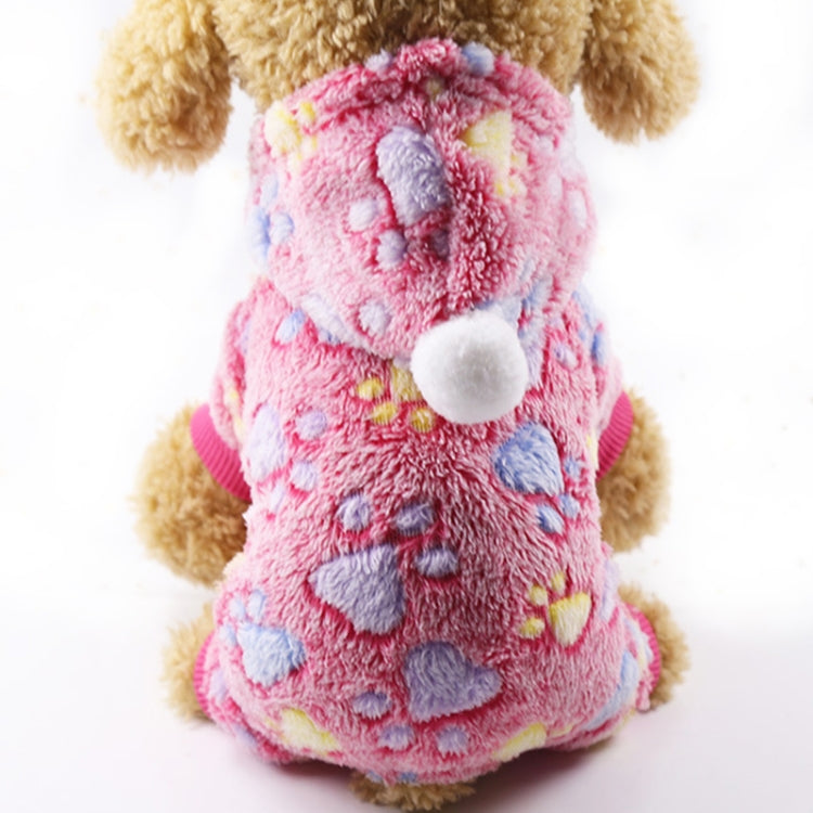 Dog Pajamas Fleece Jumpsuit Autumn Winter Dog Clothes Four legs Warm Pet Clothes, Size:XS