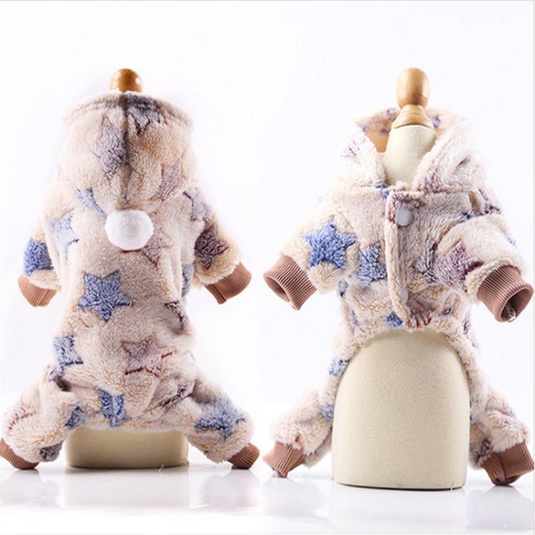 Dog Pajamas Fleece Jumpsuit Autumn Winter Dog Clothes Four legs Warm Pet Clothes, Size:L