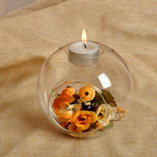 10 PCS Romantic Wedding Dinner Decor Crystal Glass Candle Holder Art Candlestick, Size:8cm