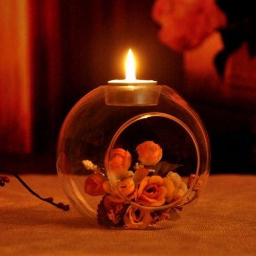 10 PCS Romantic Wedding Dinner Decor Crystal Glass Candle Holder Art Candlestick, Size:10cm