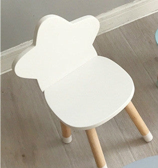 Nordic Style Backrest Wooden Stool Kids Furniture Shoes Bench Child Desk Chair Nursery Decoration Chai'r(White)