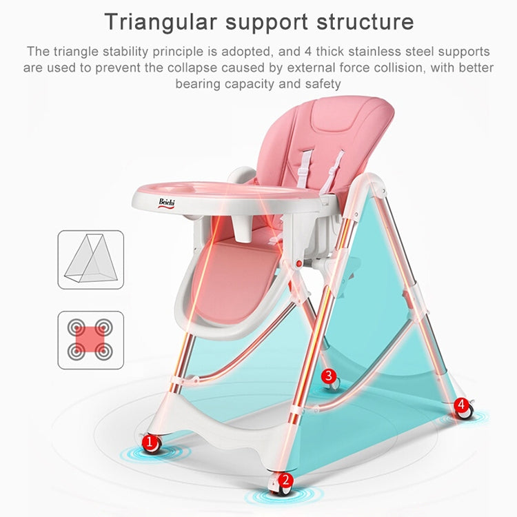 Multifunctional Portable Folding Foldable Baby Dining Chair(Brown)