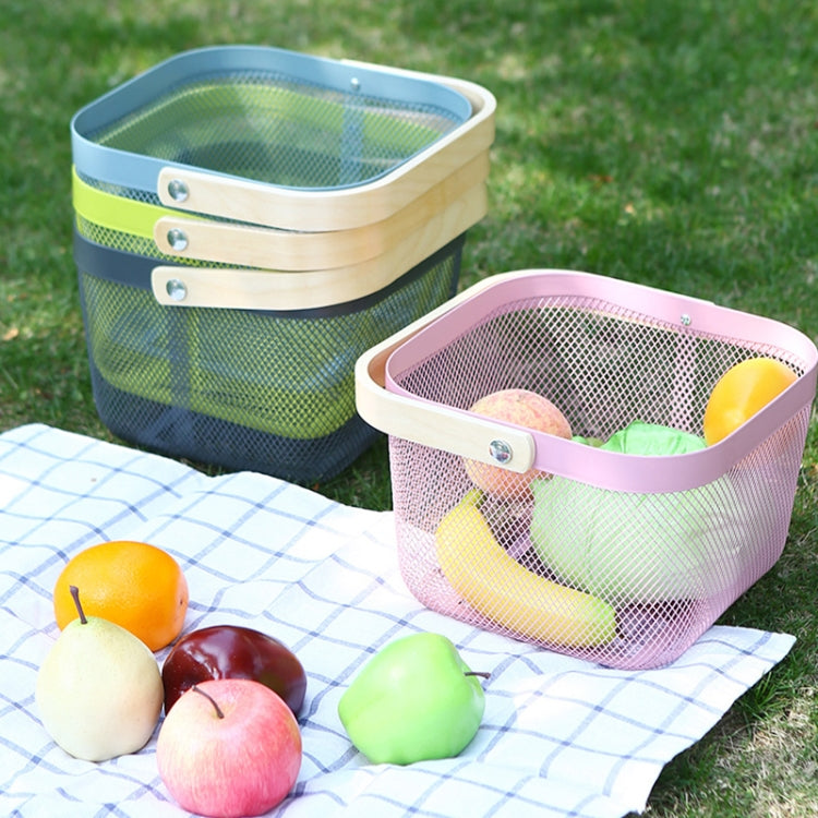 Kitchen Portable Vegetable Washing Drain Basket Square Thick Storage Basket Household Fruit Basket