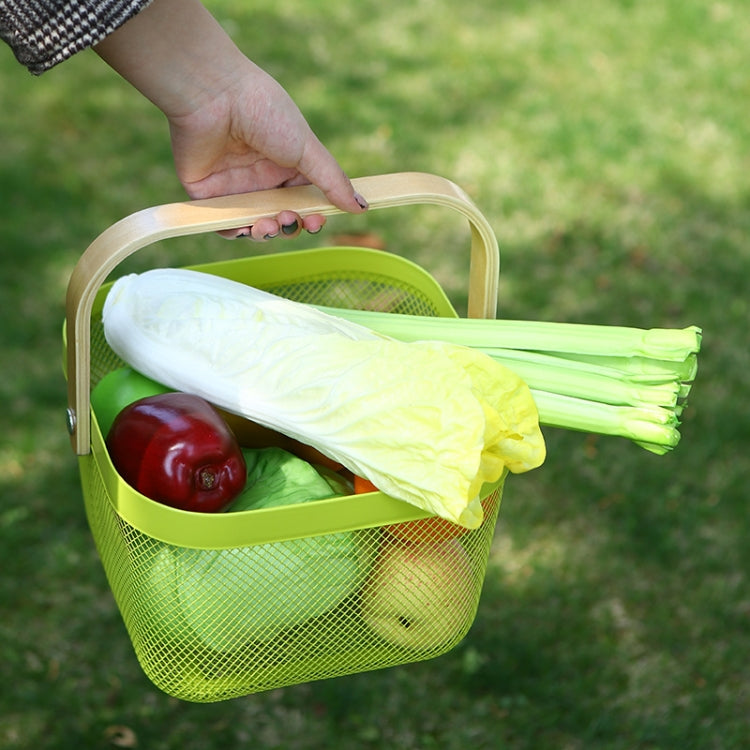 Kitchen Portable Vegetable Washing Drain Basket Square Thick Storage Basket Household Fruit Basket