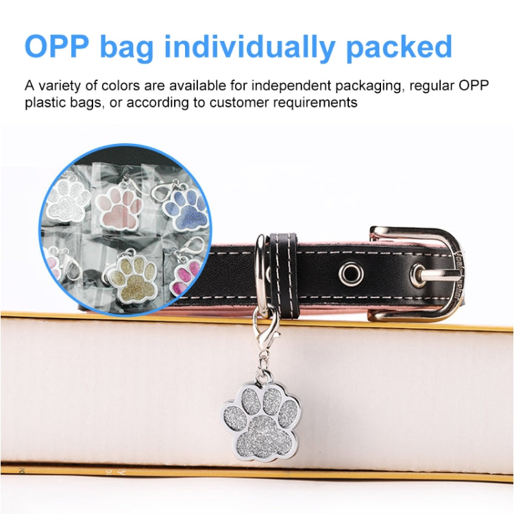 5 PCS Metal Pet Tag Zinc Alloy Identity Card Footprint Lettering Dog Tag