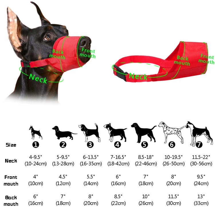 Pet Supplier Dog Muzzle Breathable Nylon Comfortable Soft Mesh Adjustable Pet Mouth Mask Prevent Bite, Size:20cm