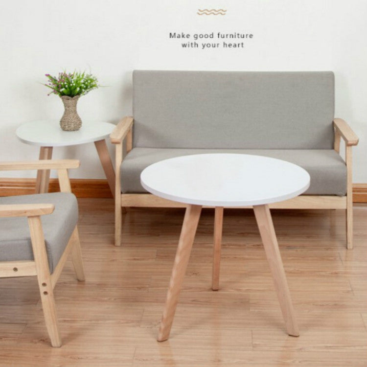 Small Apartment Small furniture Creative Leisure Solid Wood Balcony Coffee Tea Round Table, Size:Diameter: 60cm Height: 45cm