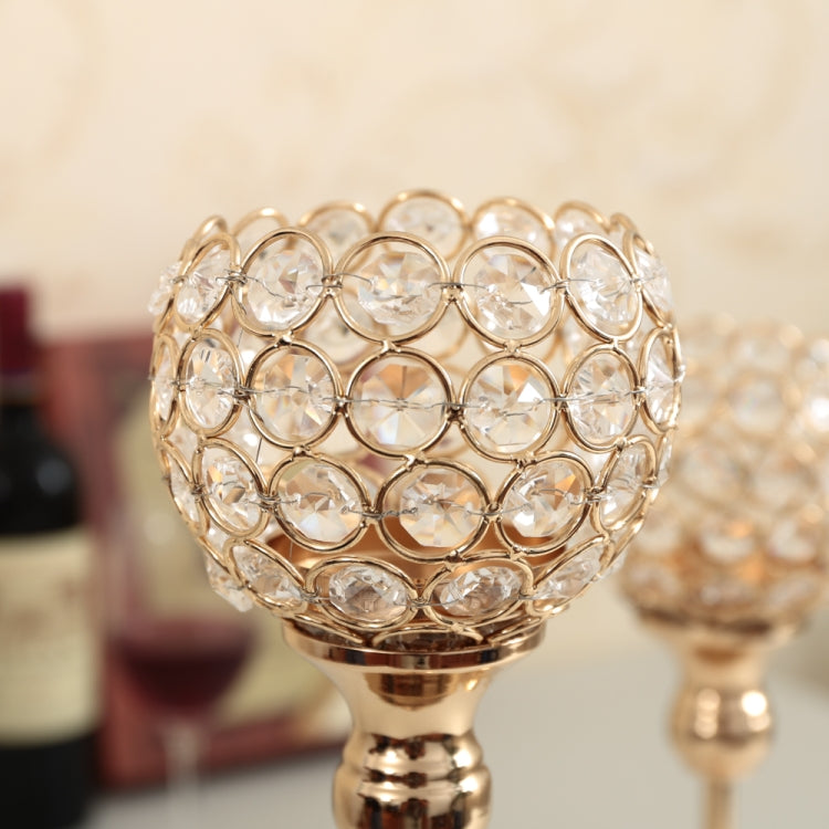Creative Single Head Gold Crystal Candlestick Decoration Hotel Decoration Candle Holder Creative Crafts, Size:38cm
