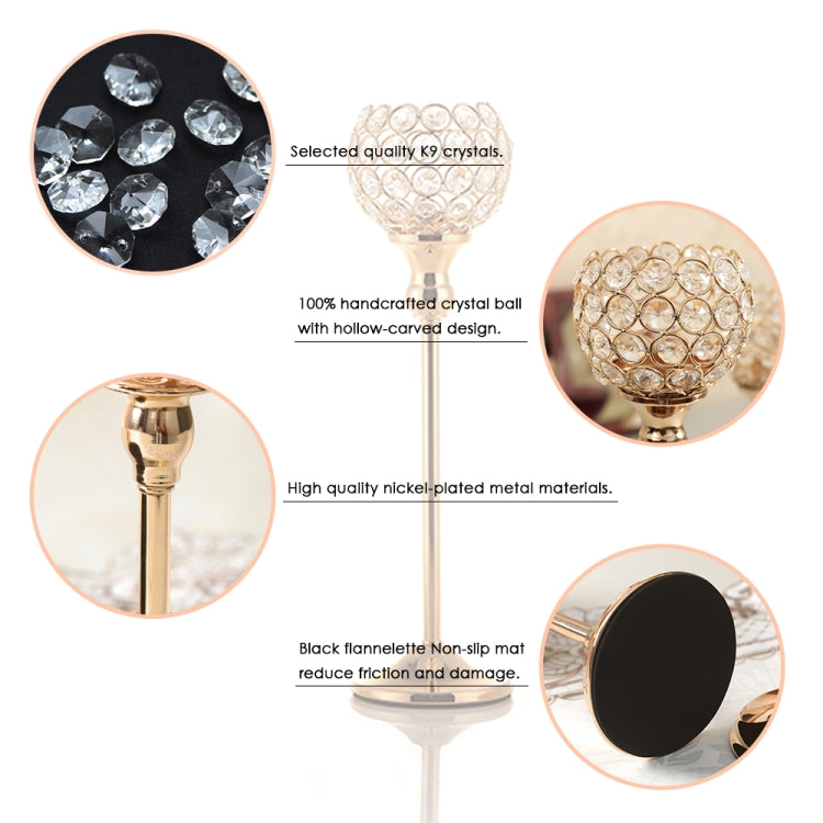 Creative Single Head Gold Crystal Candlestick Decoration Hotel Decoration Candle Holder Creative Crafts, Size:48cm