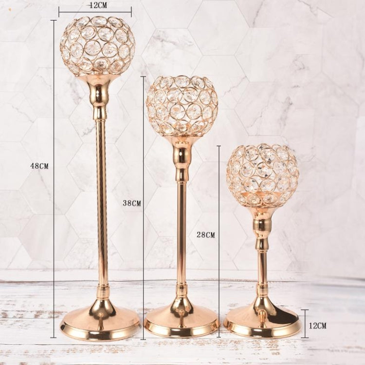 Creative Single Head Gold Crystal Candlestick Decoration Hotel Decoration Candle Holder Creative Crafts, Size:48cm