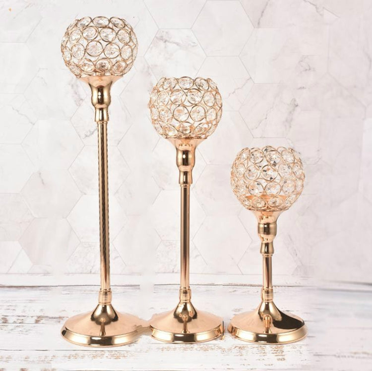 Creative Single Head Gold Crystal Candlestick Decoration Hotel Decoration Candle Holder Creative Crafts, Size:All size