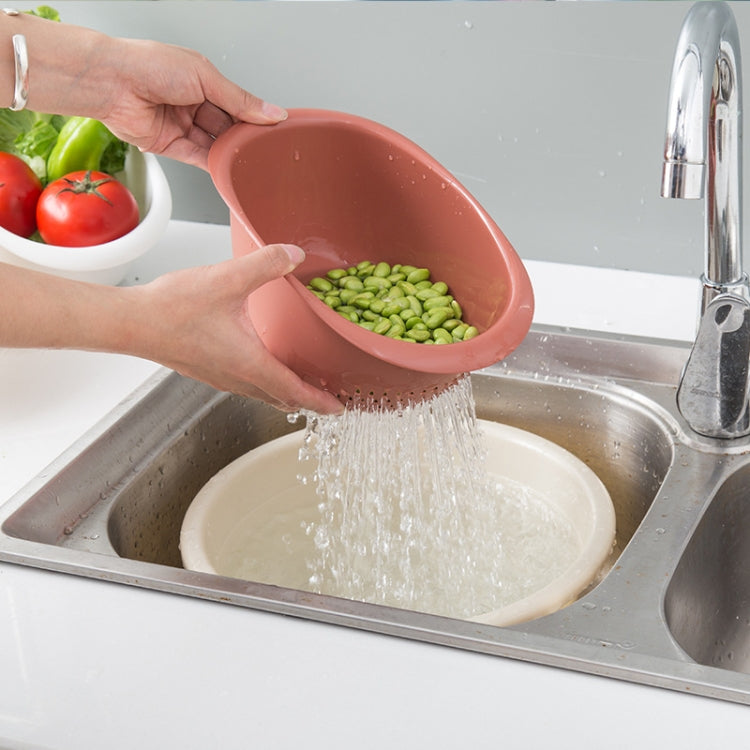 6 PCS Kitchen Drain Basket Household Washing Basket Rice Washing Plastic Fruit And Vegetable Basket Random Color Delivery