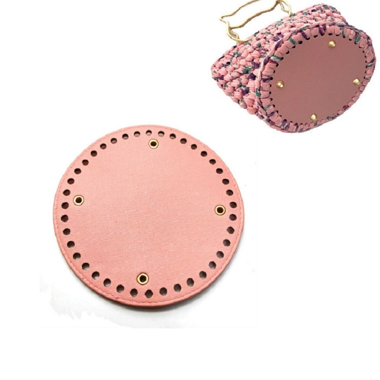 2 PCS Pink Round Leather Bag Bottom Handmade Bag Accessories