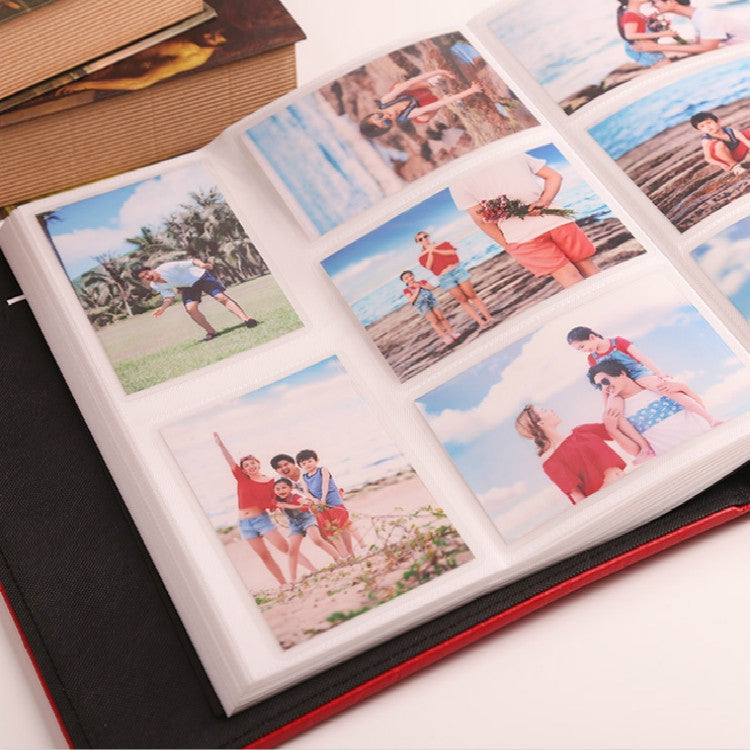 Family Album 100 Pages Oversized 6 inch 600 Photos Large-capacity Interstitial PU Leather Album Baby Growth Commemorative Album Book(Standard Skin Pink)