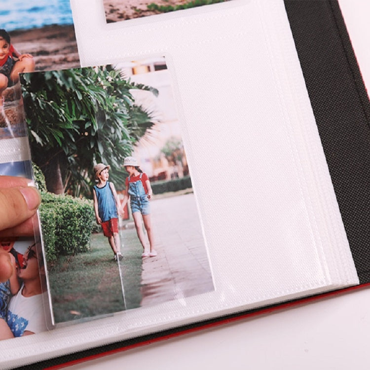 Family Album 100 Pages Oversized 6 inch 600 Photos Large-capacity Interstitial PU Leather Album Baby Growth Commemorative Album Book(Standard Skin Pink)