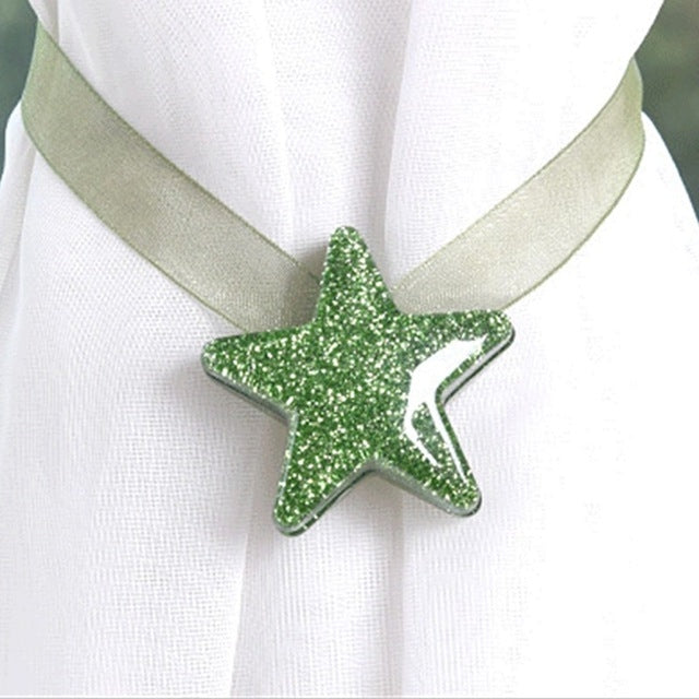 2 PCS Luck Star Magnetic Curtain Buckle Star Curtain Broach