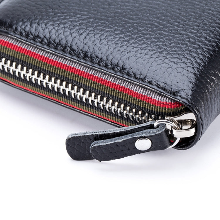 Ladies Top-grain Leather Wallet Long Wallet Bag Zipper Clutch Bag