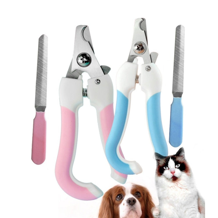 Two-piece Pet Toe Stainless Steel Cat and Dog Nail Clipper Filee, Size:S