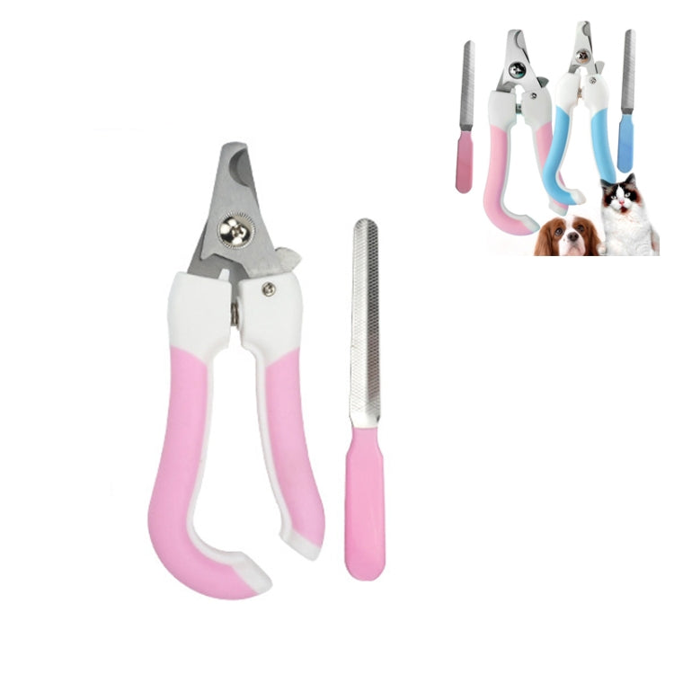 Two-piece Pet Toe Stainless Steel Cat and Dog Nail Clipper Filee, Size:L