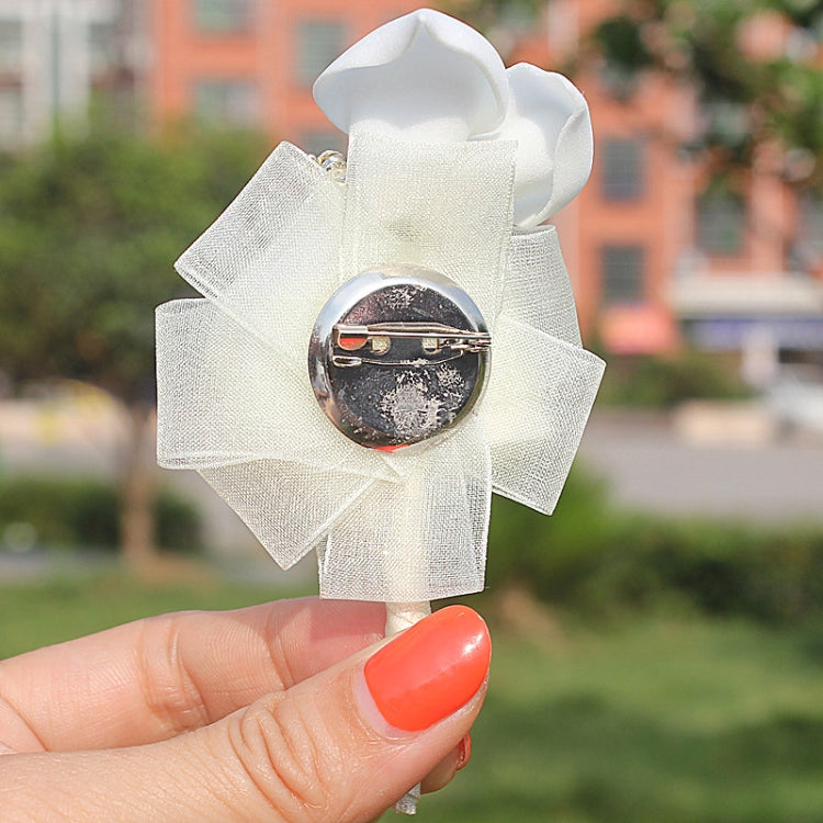 Wedding Groom Bride Boutonniere Rhinoceros Calla Brooch Wrist Flower, Style:Silver Boutonniere