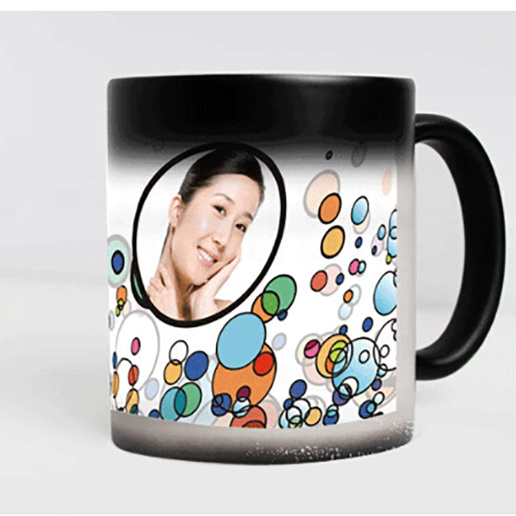 Creative Gift Personality Thermal Transfer Magic Cup Color Change Cup Ceramic Tea Cup Red Heart Handle Smooth