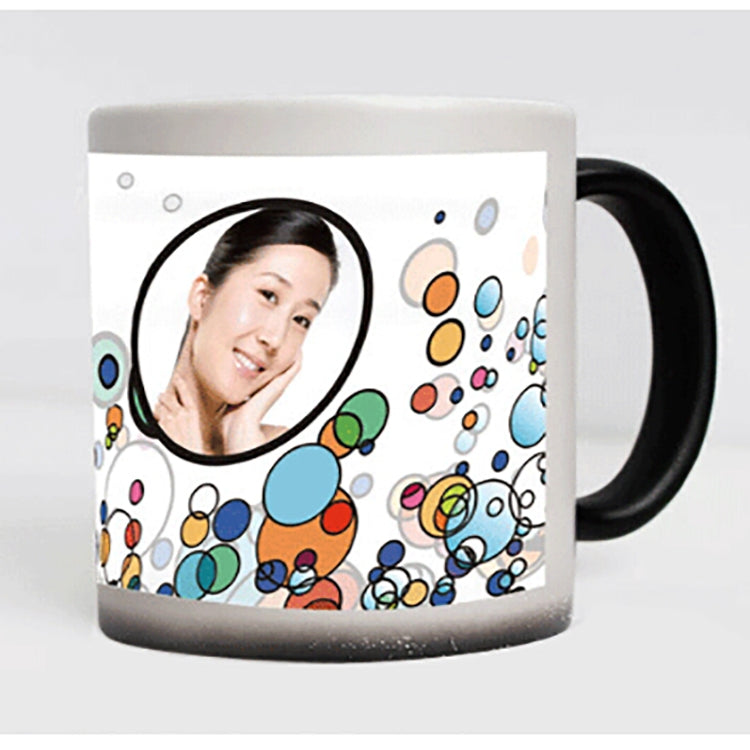 Creative Gift Personality Thermal Transfer Magic Cup Color Change Cup Ceramic Tea Cup Red Heart Handle Smooth