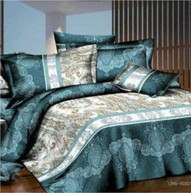 4 PCS Cotton 3D Rose Bedding Sets Soft Duvet Cover Bedsheet Pillowcase Reactive Printed Bedclothes Queen Bed