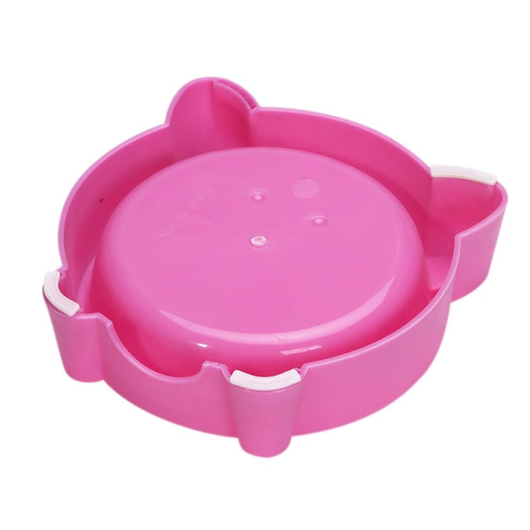 2 PCS Eco-friendly Plastic Anti-skid Cat Face Bowl Pet Supplies
