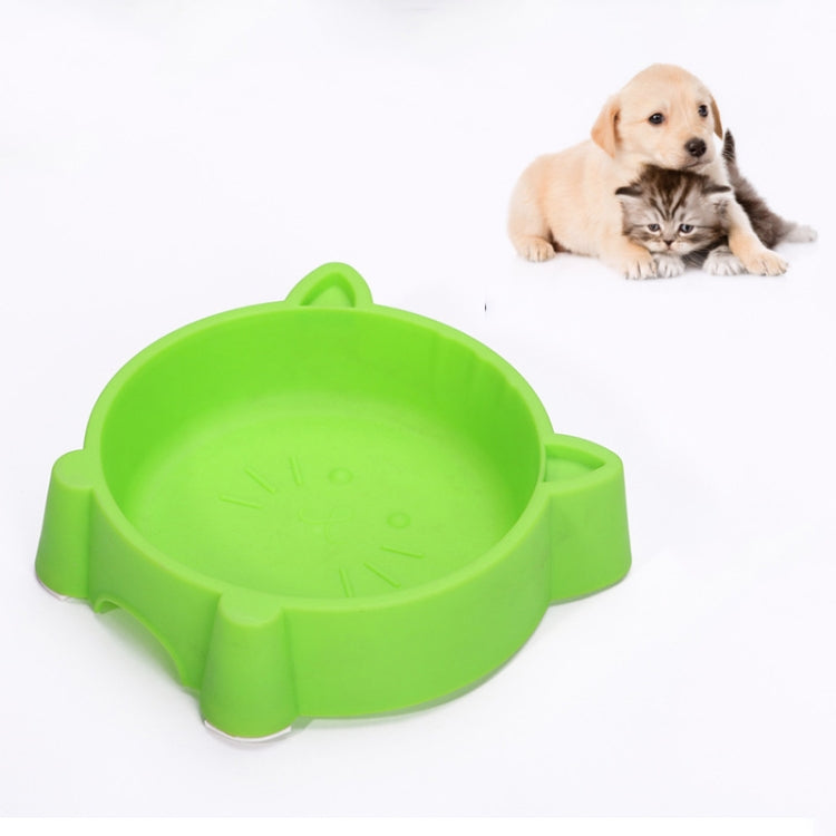 2 PCS Eco-friendly Plastic Anti-skid Cat Face Bowl Pet Supplies