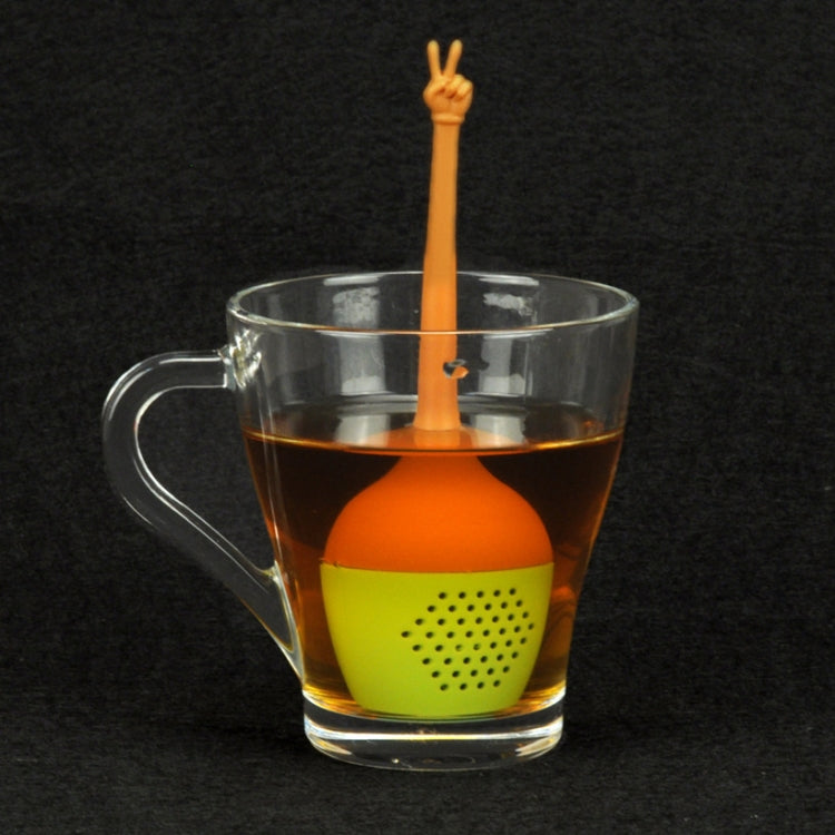 Funny Hand Gestures Tea Infuser Black Tea Strainer FDA Grade Silicone Loose Leaf Herbal Spice Holder Tea Brewing Tools