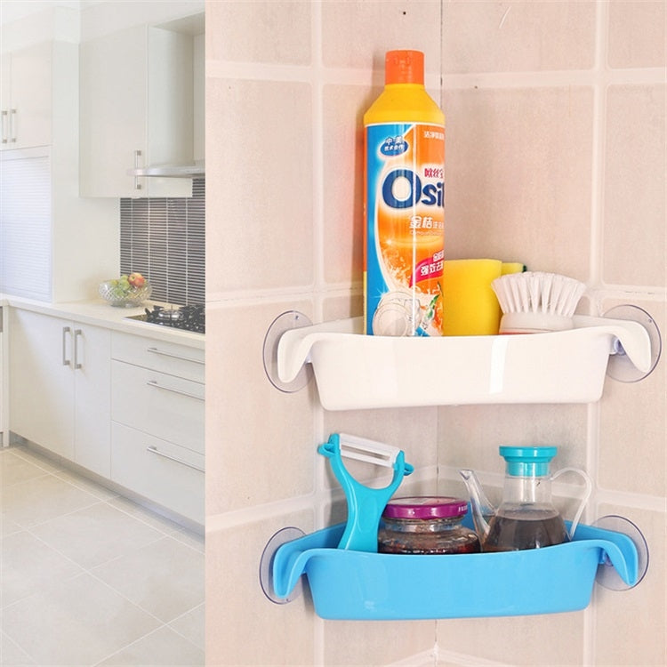 2 PCS Kitchen Bathroom Strong Suction Cup Multi-purpose Racks Toilet Corner Storage Rack