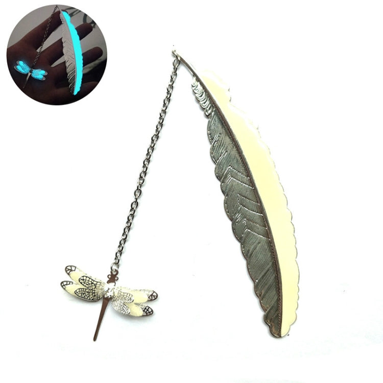 Luminous Pure Copper Feather Bookmark Retro Dragonfly Butterfly Bookmark