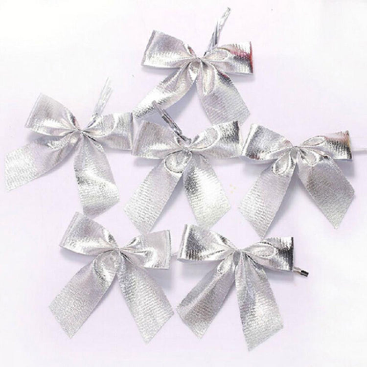 12 PCS Flocked Bow Christmas Tree Decoration