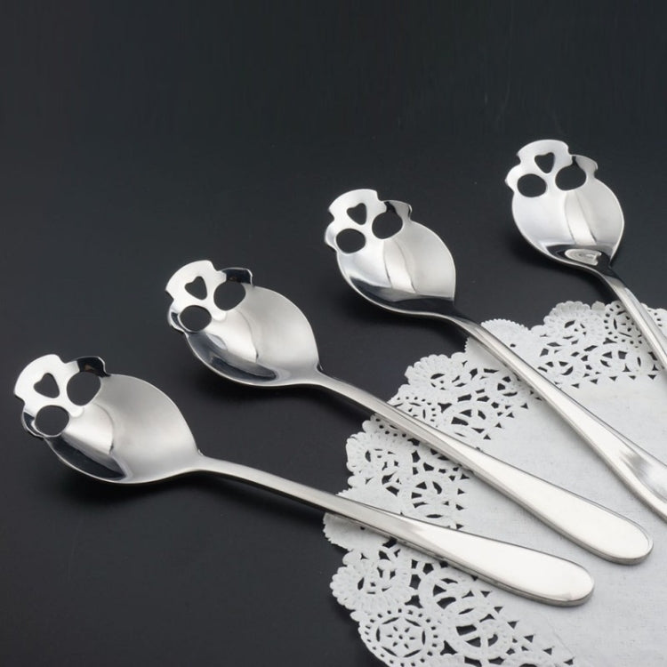 2 PCS Stainless Skull Shape Ice Cream Tea Spoons Kitchen Tools Food Drade Tea Coffee Milk Spoon Natural