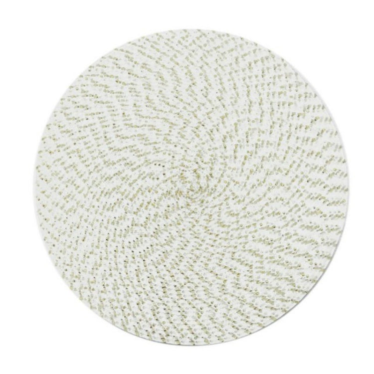 2 PCS PP Round Oval Woven Placemat, Size:Diameter 36cm