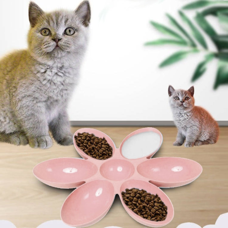 Cat and Dog Bowl Teddy Short Rice Bowl Family Pets Six-sided Petal Type Pet Supplies
