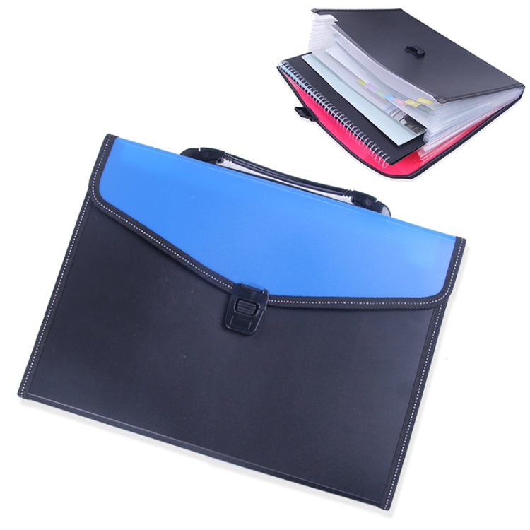 Portable 12-Layer File Pocket A4 Expanding File Classified Folder PP Storage Clip Ticket Package