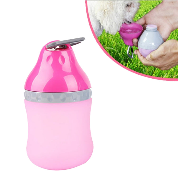 Pets Go Out Portable Folding Kettle Drinking Fountain Drinking Supplies, Size:L(Rose Red)